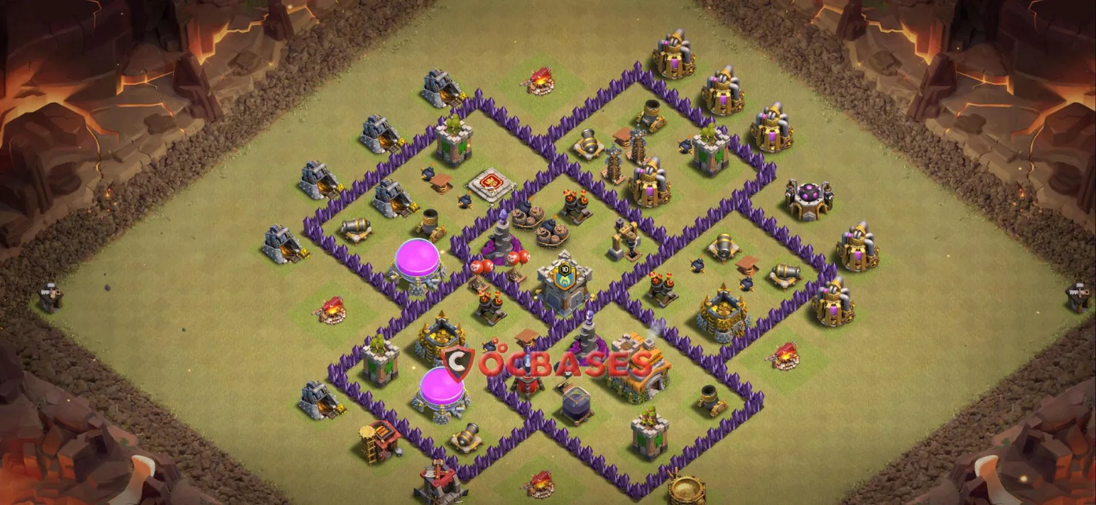 Anti-2 Star (War) Base TH7 with Link | Clash of Clans Bases | Layouts ID 04q37