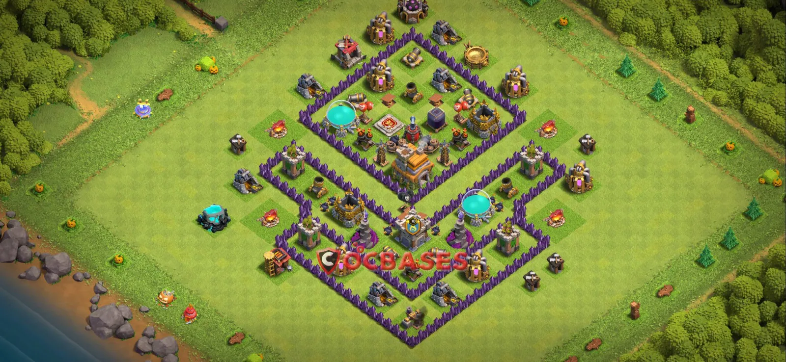 Anti-2 Star (War) Base TH7 with Link | Clash of Clans Bases | Layouts ID 0u3s3