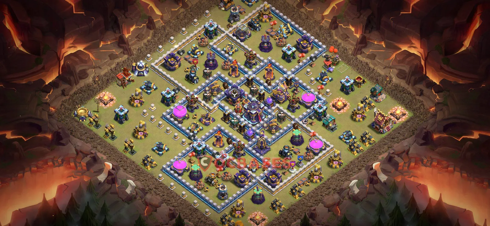 Anti-2 Star (War) Base TH15 with Link | Clash of Clans Bases | Layouts ID 1hfby