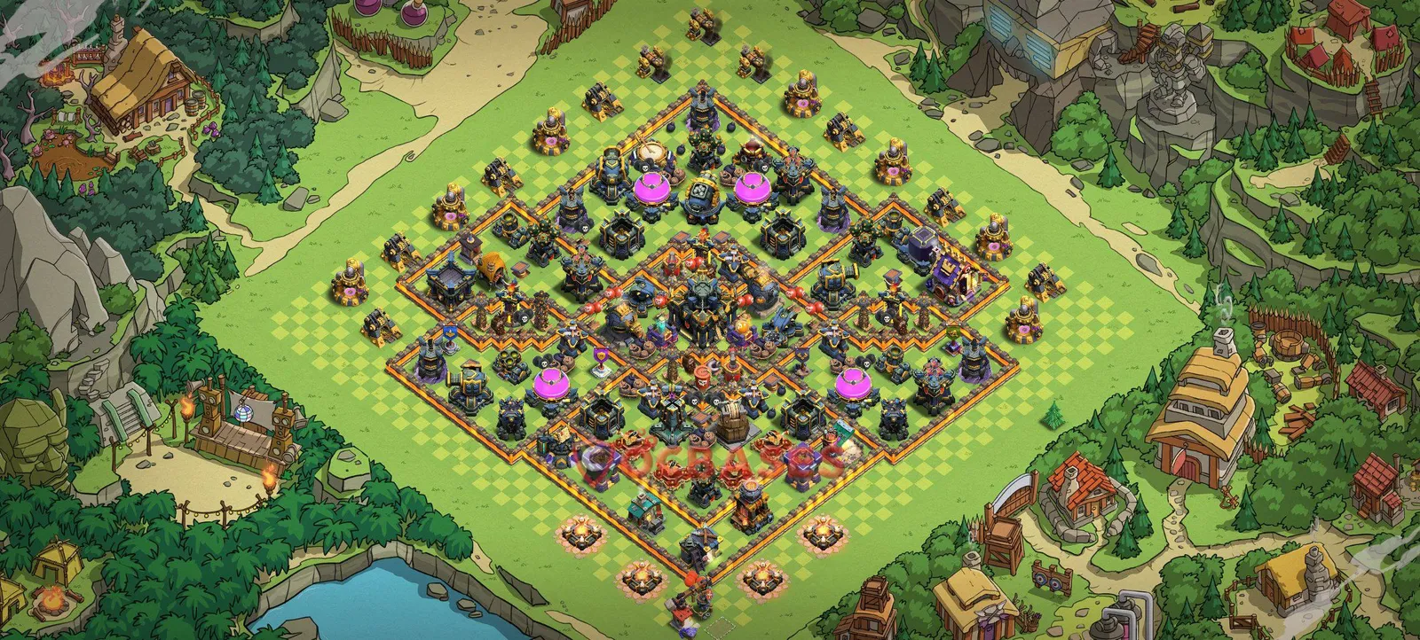 Anti-2 Star (War) Base TH17 with Link | Clash of Clans Bases | Layouts ID 203em