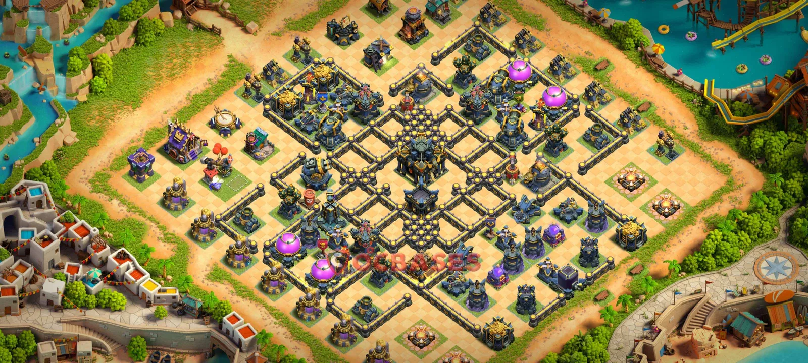 Anti-2 Star (War) Base TH17 with Link | Clash of Clans Bases | Layouts ID 46qa3