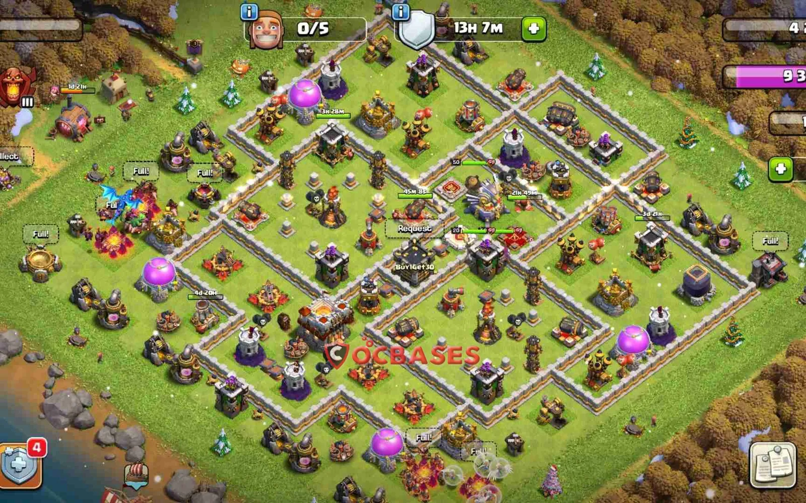 Anti-2 Star (War) Base TH11 with Link | Clash of Clans Bases | Layouts ID 6kbj1