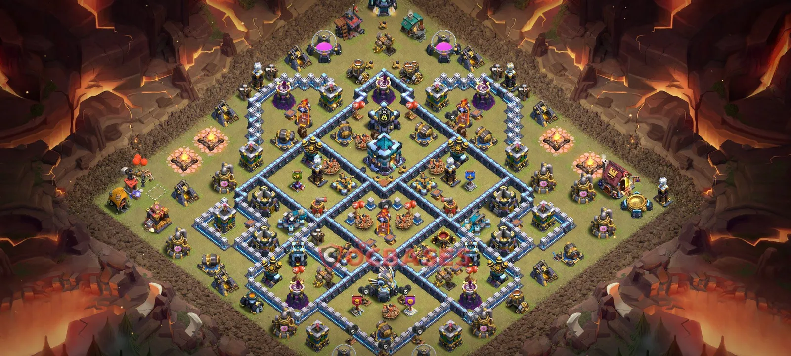 Anti-2 Star (War) Base TH13 with Link | Clash of Clans Bases | Layouts ID 78e91