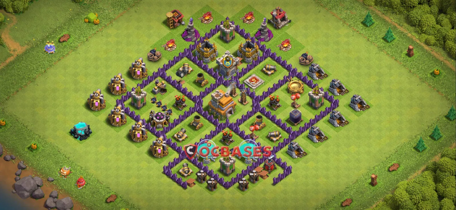 Anti-2 Star (War) Base TH7 with Link | Clash of Clans Bases | Layouts ID 97hzr