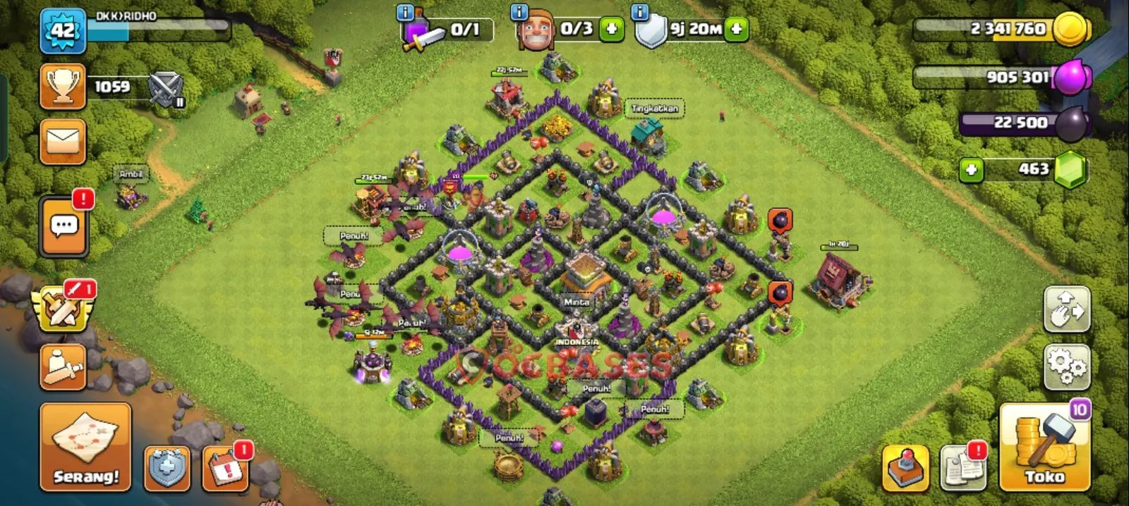 Anti-2 Star (War) Base TH8 with Link | Clash of Clans Bases | Layouts ID 9ekae