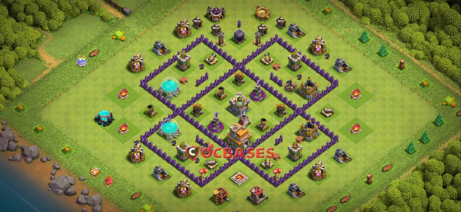 Anti-2 Star (War) Base TH7 with Link | Clash of Clans Bases | Layouts ID 9swki