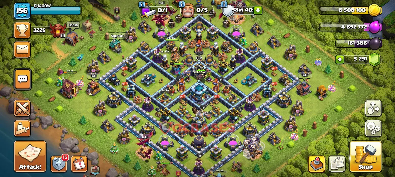 Anti-2 Star (War) Base TH13 with Link | Clash of Clans Bases | Layouts ID bbw3l