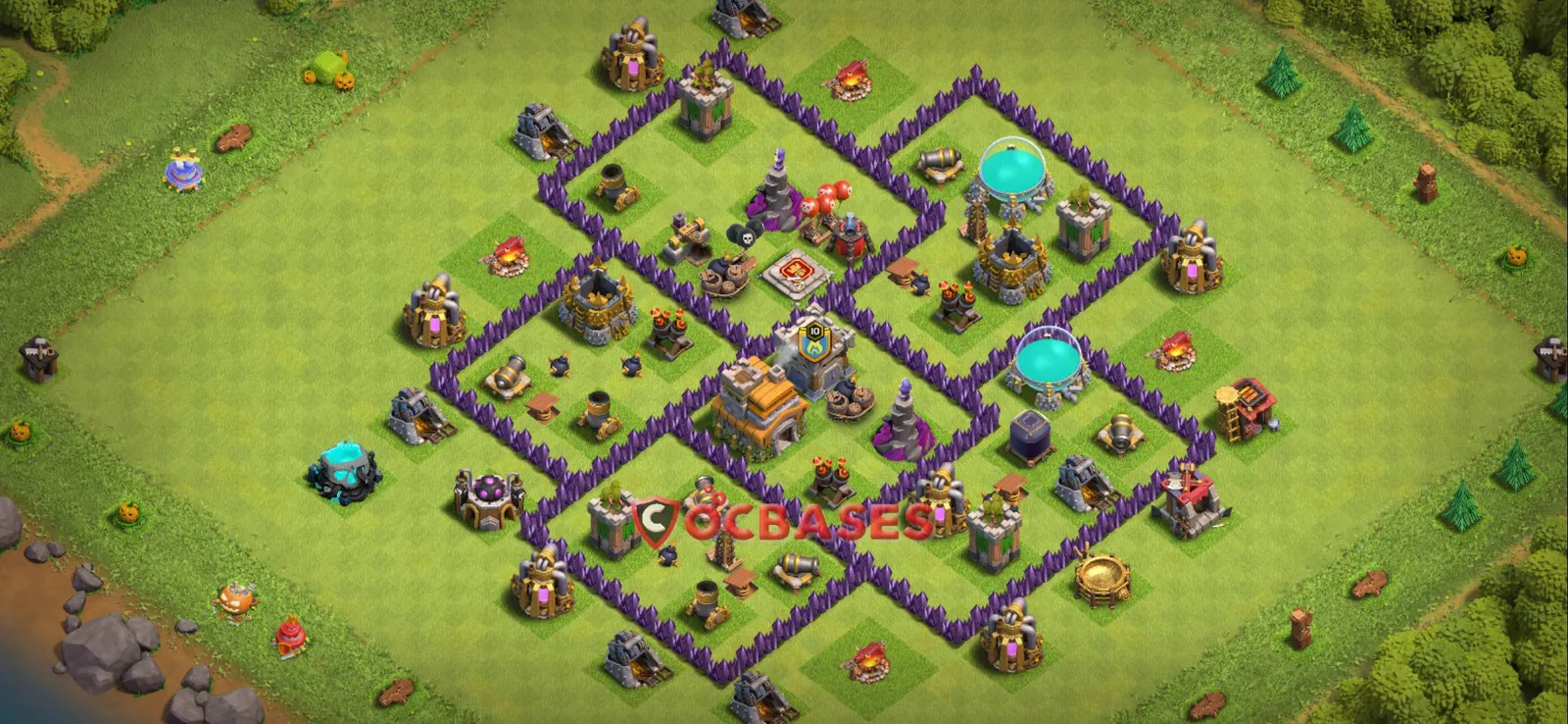 Anti-2 Star (War) Base TH7 with Link | Clash of Clans Bases | Layouts ID bxsbl