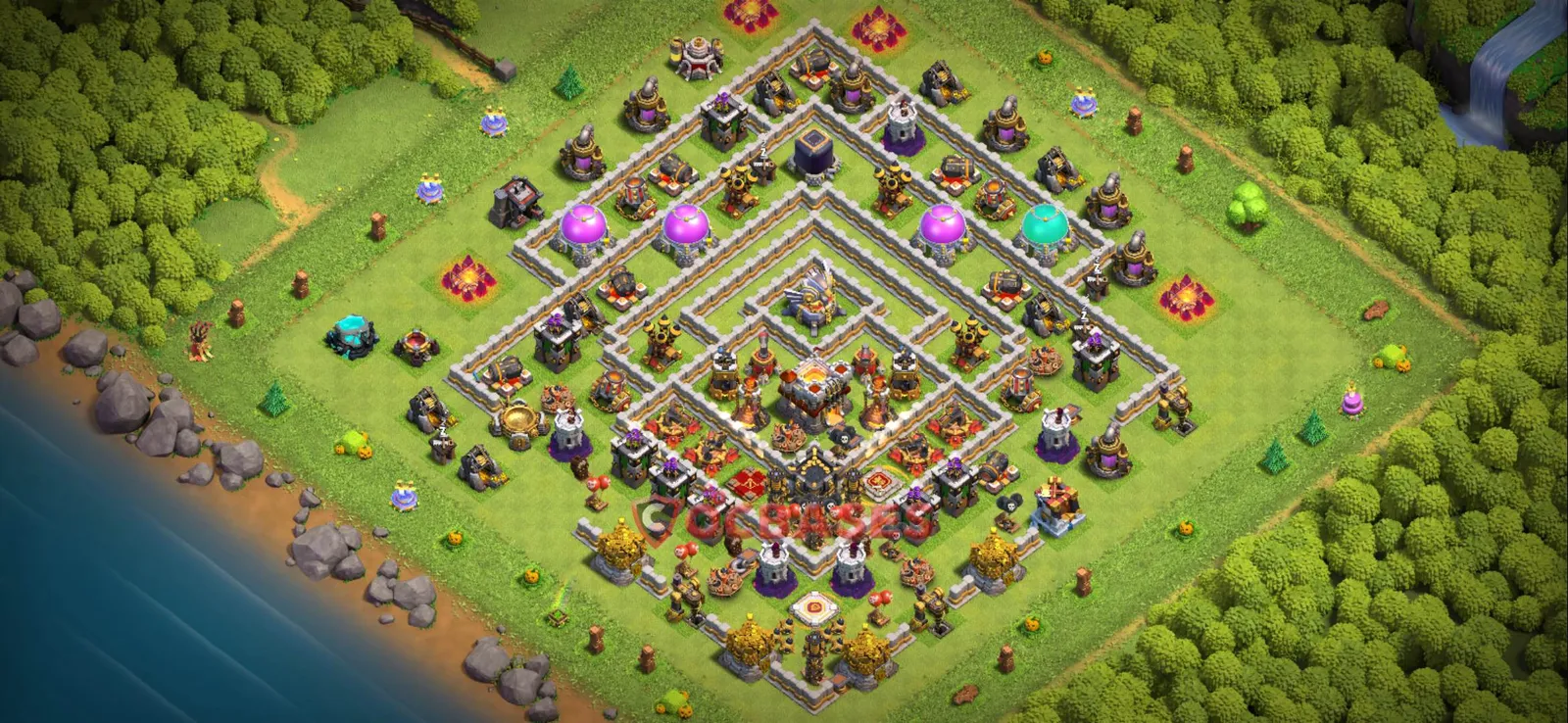 Anti-2 Star (War) Base TH11 with Link | Clash of Clans Bases | Layouts ID cgkme