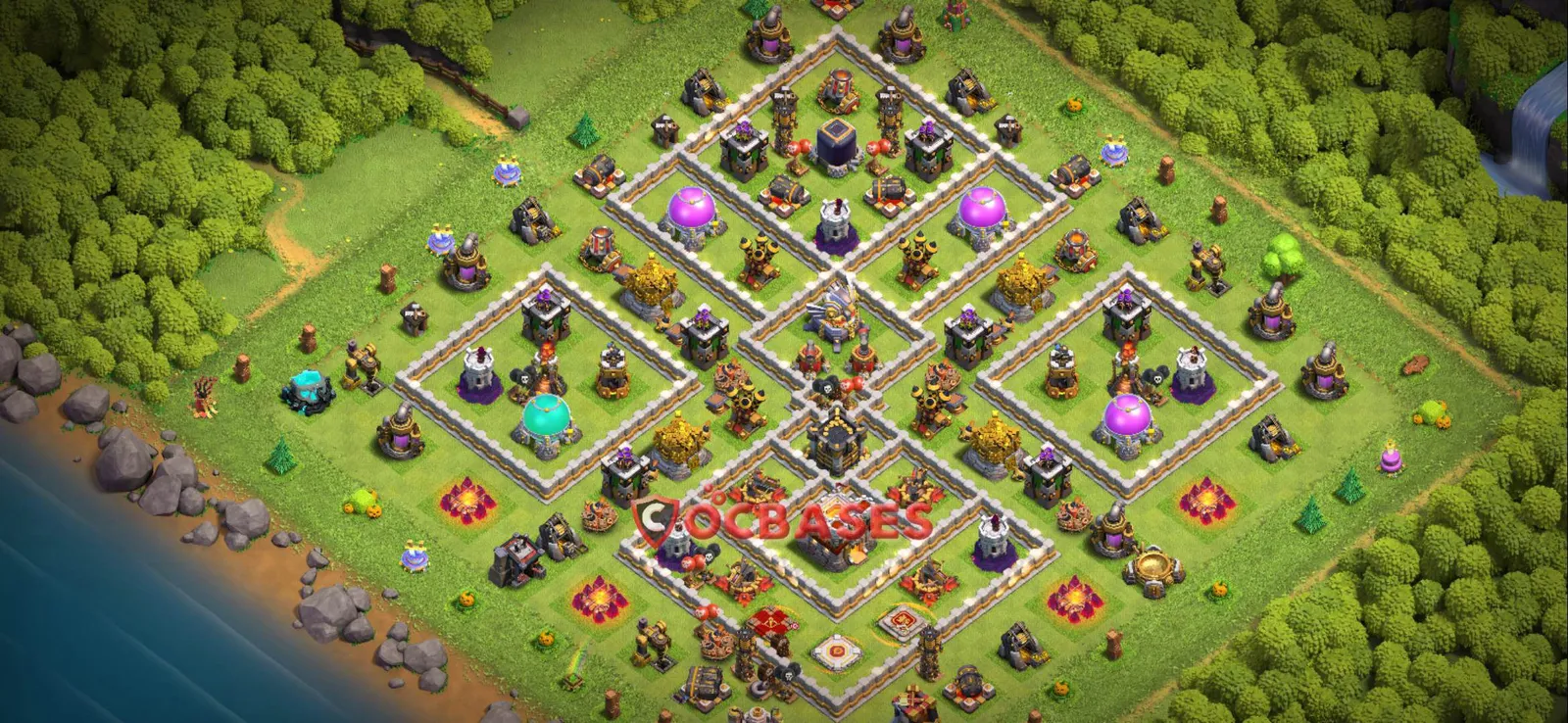 Anti-2 Star (War) Base TH11 with Link | Clash of Clans Bases | Layouts ID dzwxc