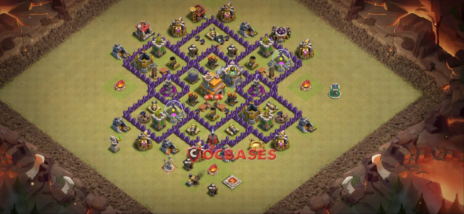 Anti-2 Star (War) Base TH7 with Link | Clash of Clans Bases | Layouts ID f83ri