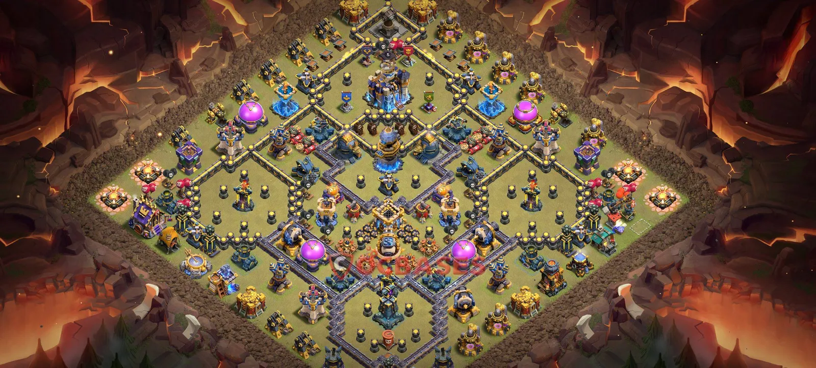 Anti-2 Star (War) Base TH18 with Link | Clash of Clans Bases | Layouts ID fy3kd