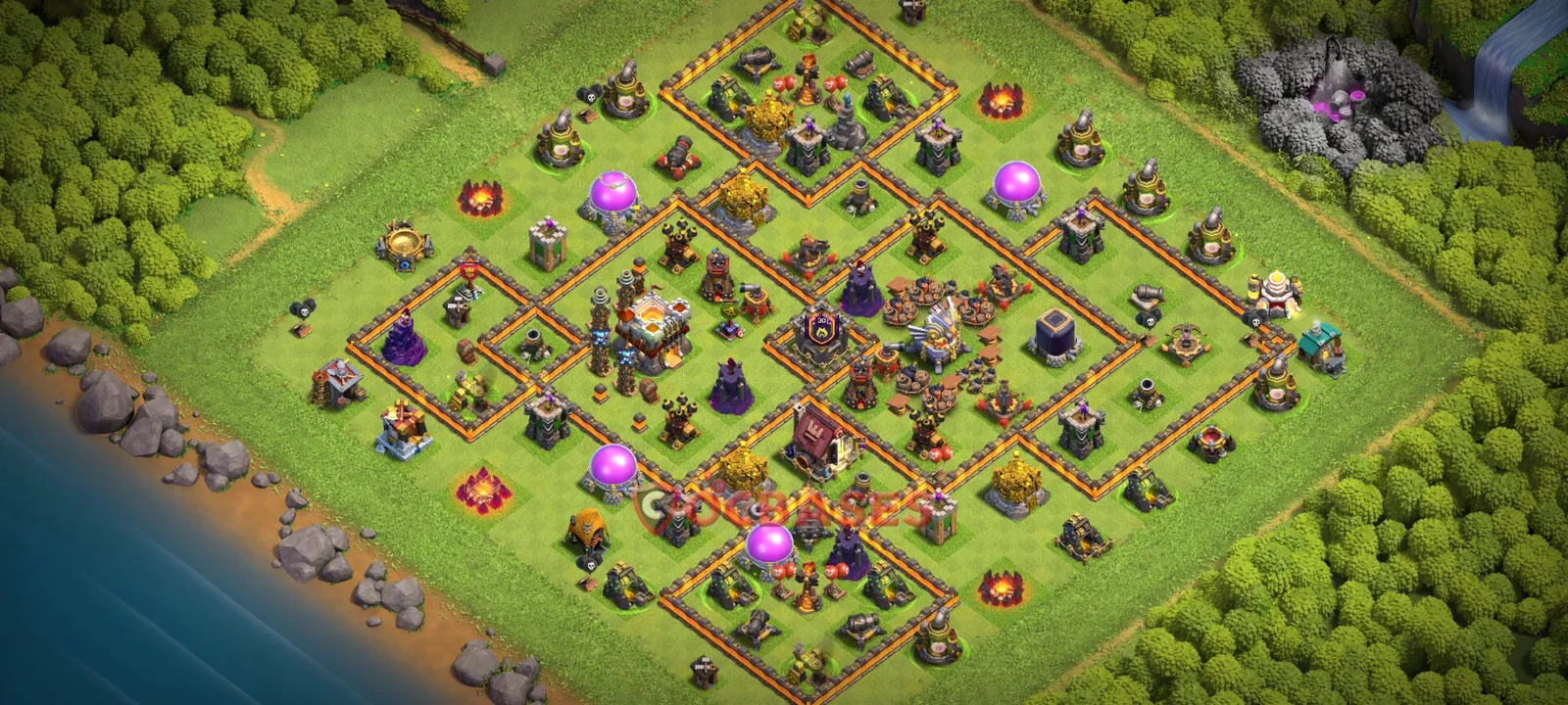 Anti-2 Star (War) Base TH11 with Link | Clash of Clans Bases | Layouts ID hn06e