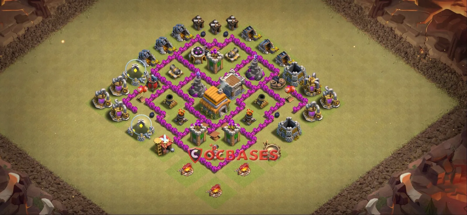 Anti-2 Star (War) Base TH6 with Link | Clash of Clans Bases | Layouts ID hpanp