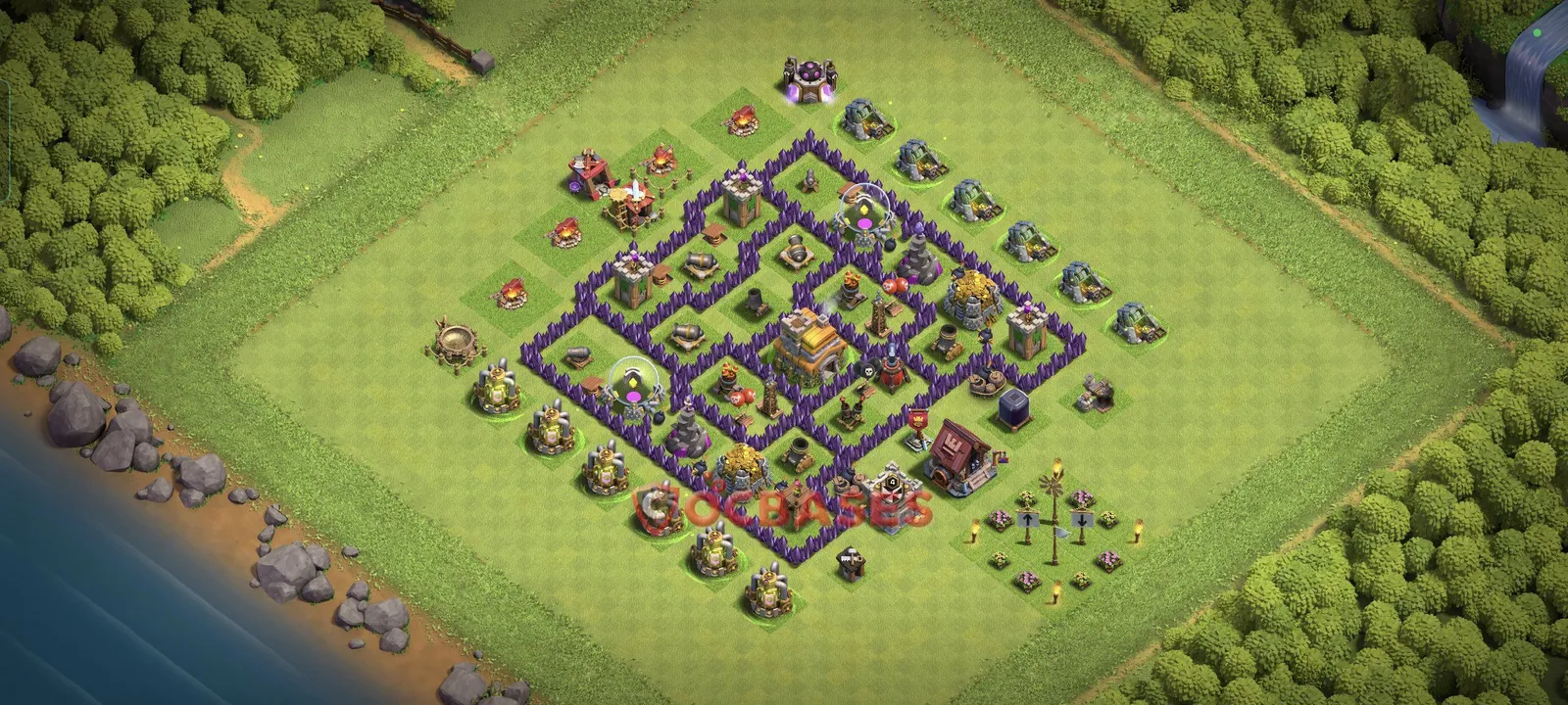 Anti-2 Star (War) Base TH7 with Link | Clash of Clans Bases | Layouts ID i37nl