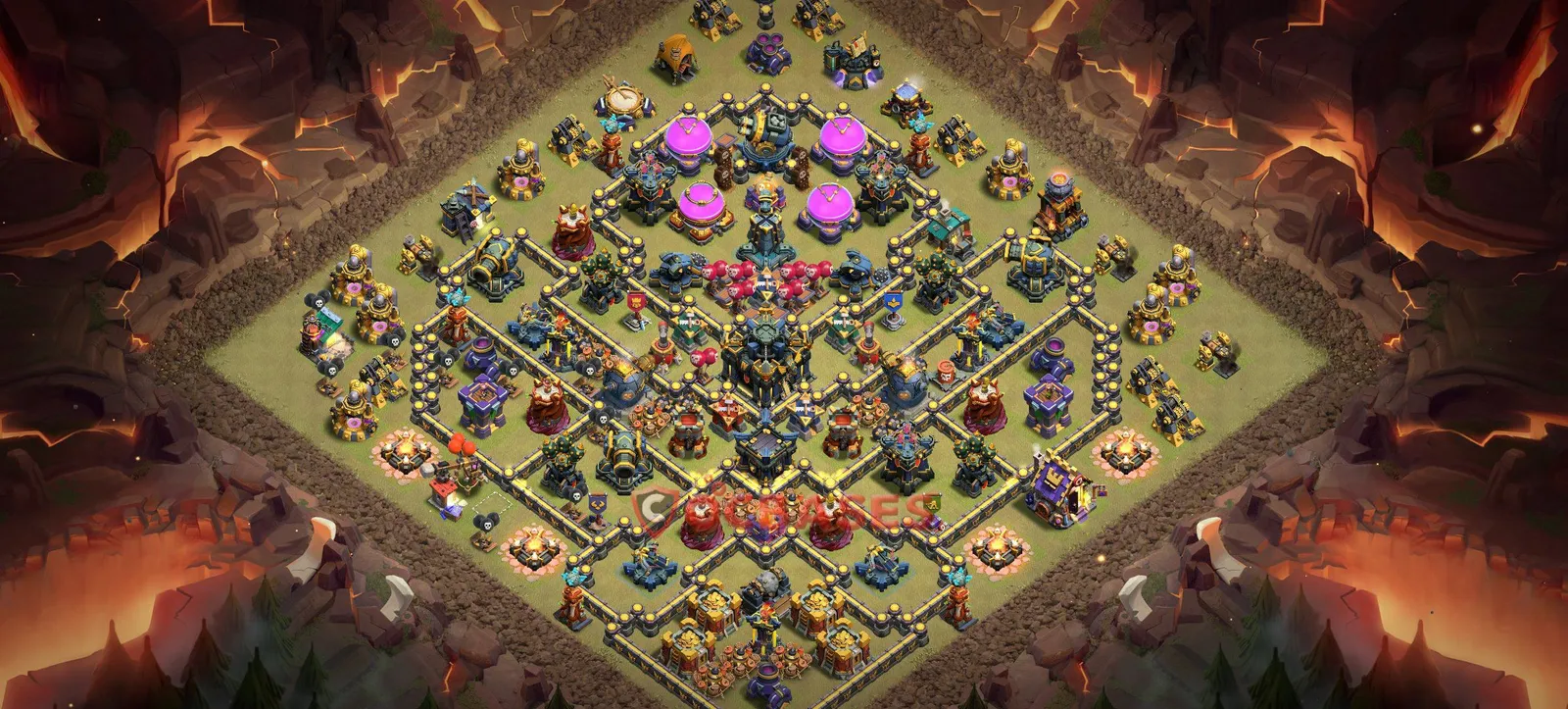 Anti-2 Star (War) Base TH17 with Link | Clash of Clans Bases | Layouts ID ikfuo