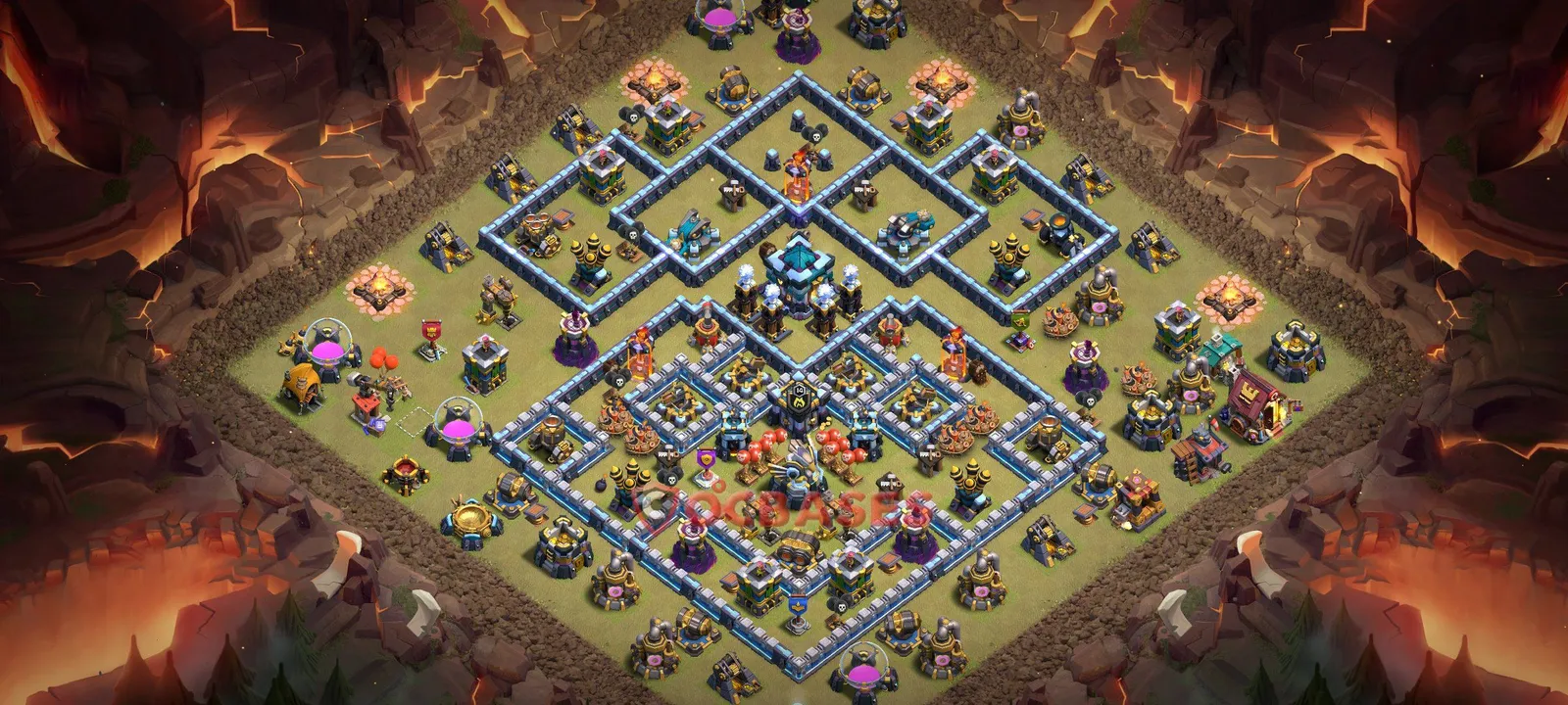Anti-2 Star (War) Base TH13 with Link | Clash of Clans Bases | Layouts ID ir7cv