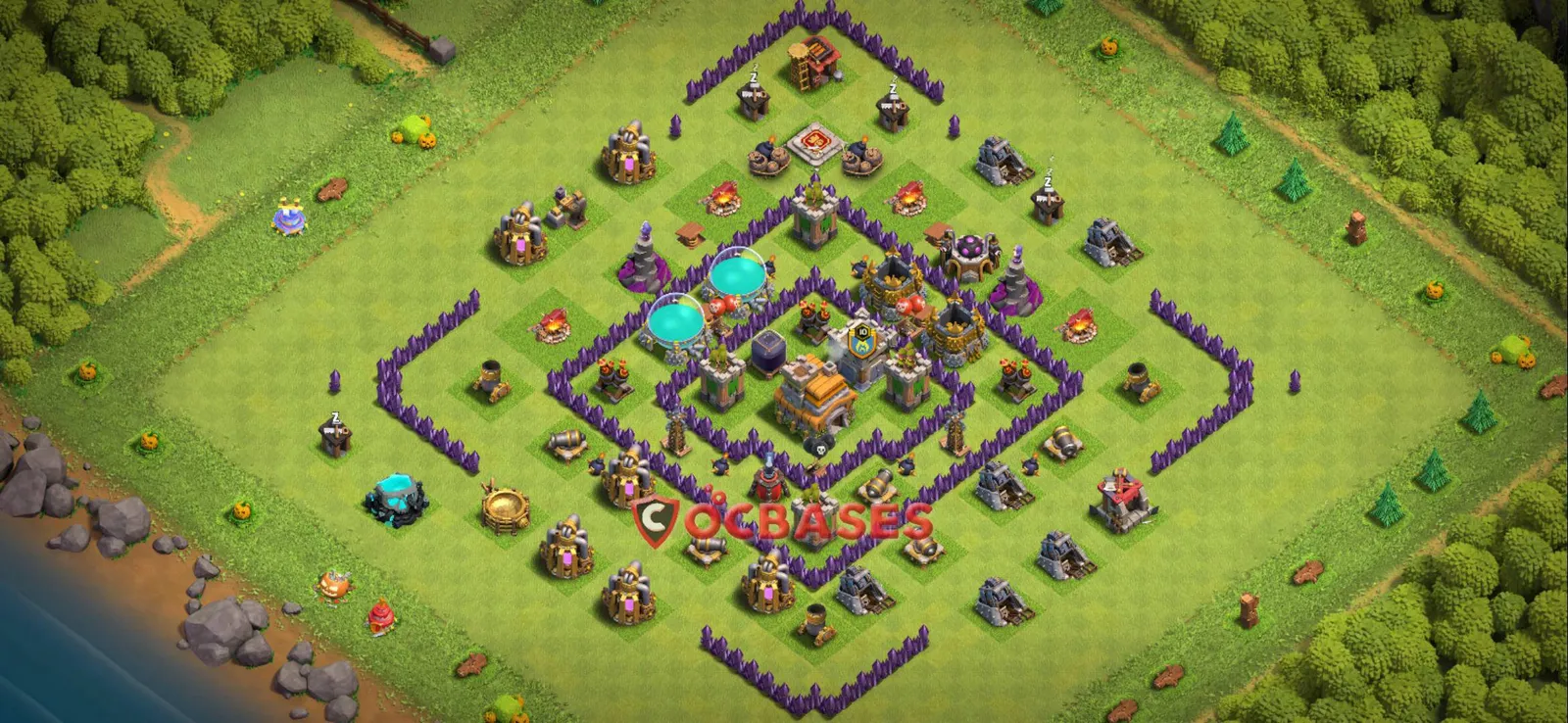 Anti-2 Star (War) Base TH7 with Link | Clash of Clans Bases | Layouts ID ix65r