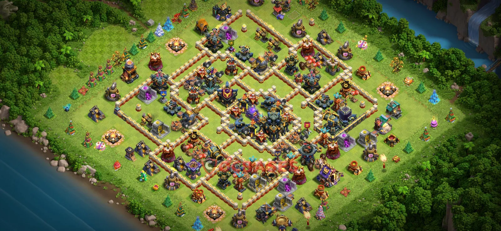 Anti-2 Star (War) Base TH17 with Link | Clash of Clans Bases | Layouts ID j2uo8