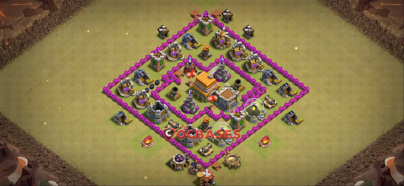 Anti-2 Star (War) Base TH6 with Link | Clash of Clans Bases | Layouts ID j44pg