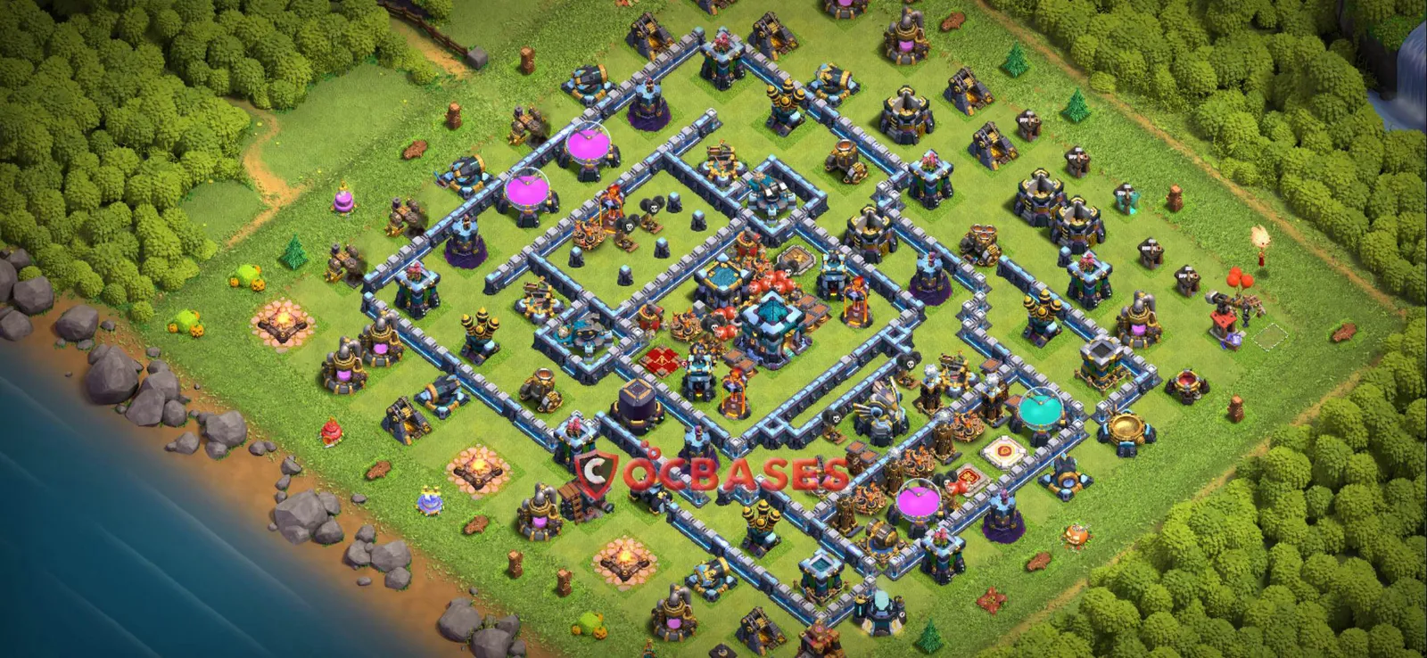 Anti-2 Star (War) Base TH13 with Link | Clash of Clans Bases | Layouts ID jaqld
