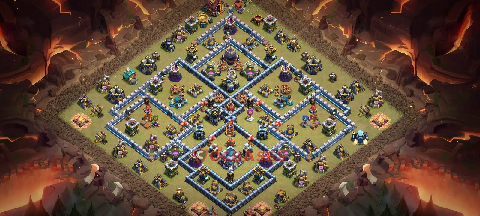 Anti-2 Star (War) Base TH13 with Link | Clash of Clans Bases | Layouts ID jgxqm