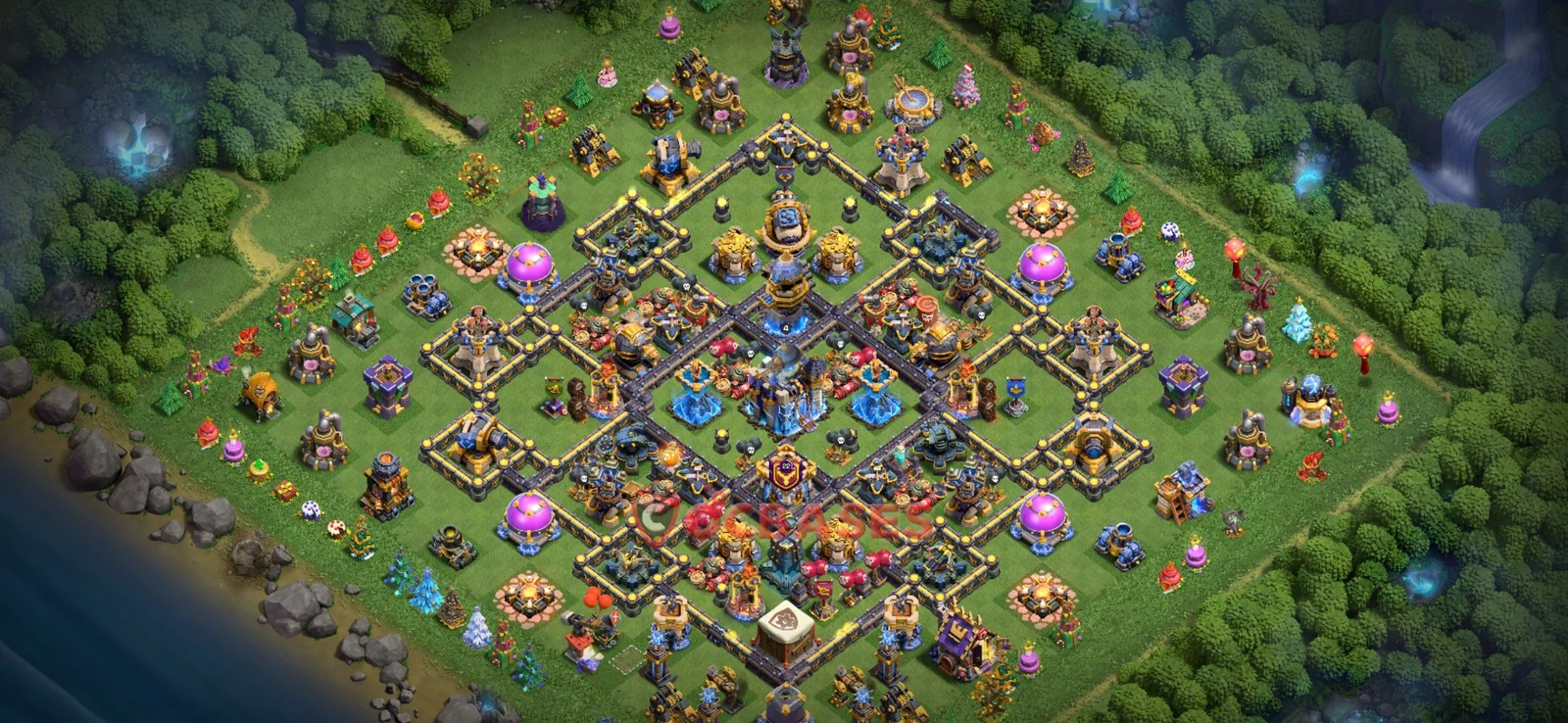 Anti-2 Star (War) Base TH18 with Link | Clash of Clans Bases | Layouts ID nhe12