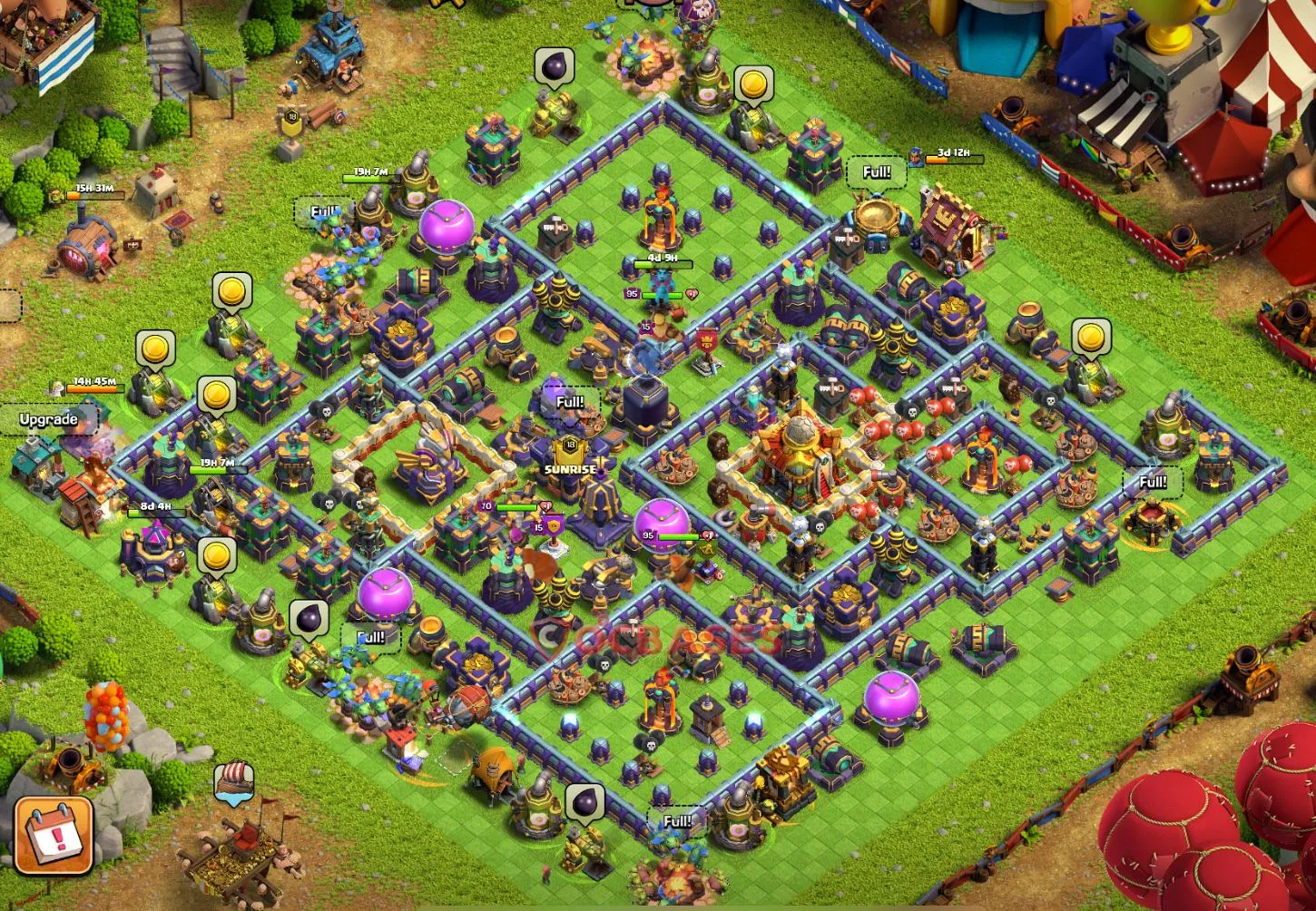 Anti-2 Star (War) Base TH16 with Link | Clash of Clans Bases | Layouts ID nsr6e