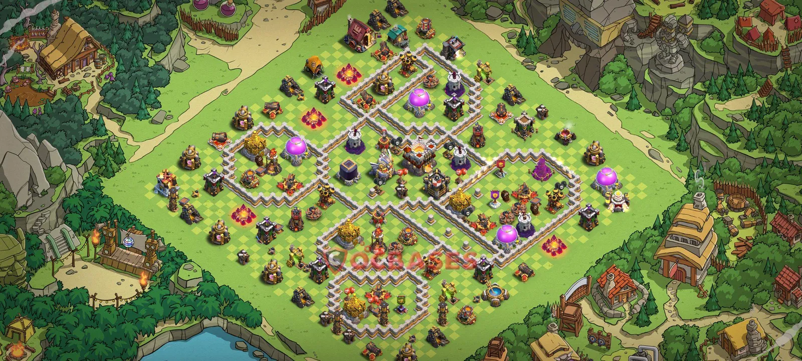 Anti-2 Star (War) Base TH11 with Link | Clash of Clans Bases | Layouts ID ogm3y