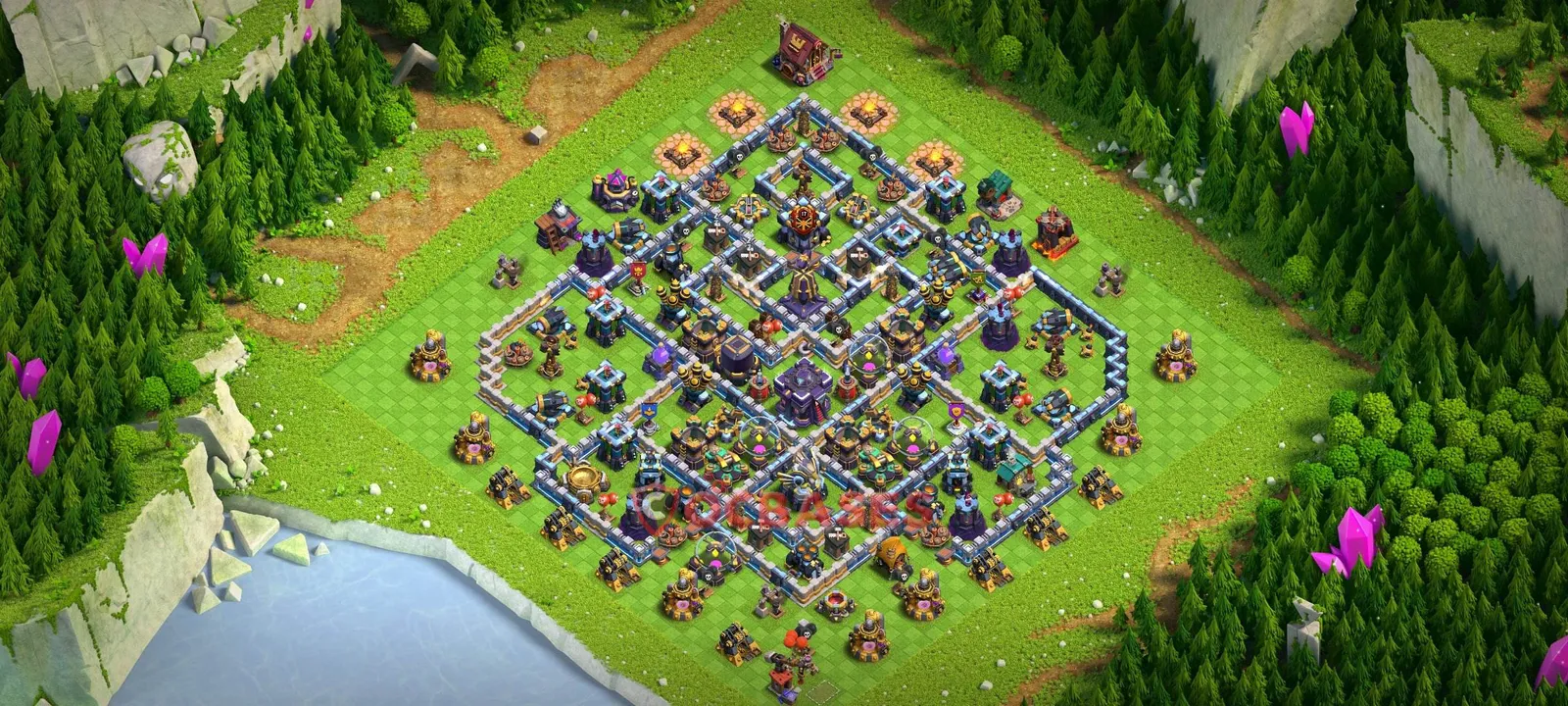 Anti-2 Star (War) Base TH15 with Link | Clash of Clans Bases | Layouts ID p9f0s