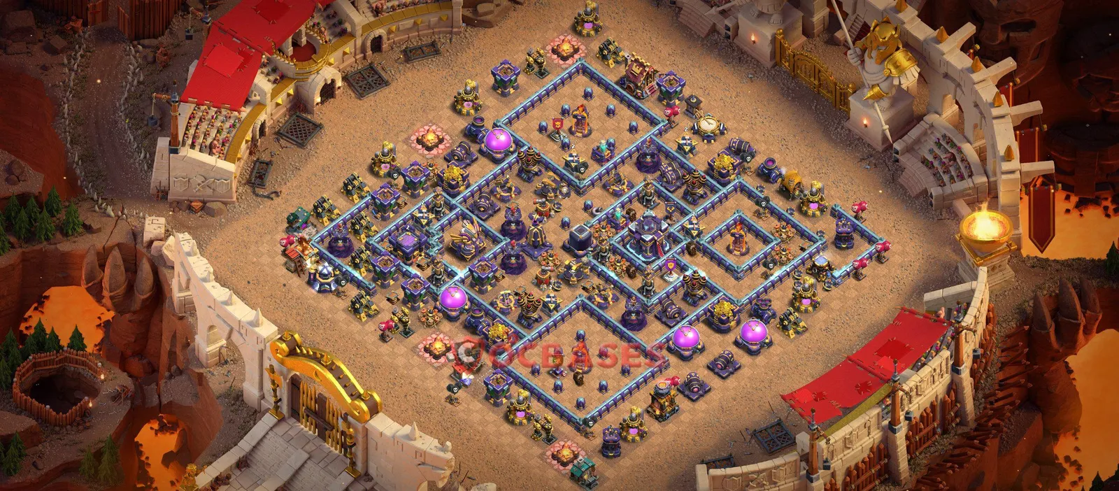 Anti-2 Star (War) Base TH15 with Link | Clash of Clans Bases | Layouts ID qpk8p
