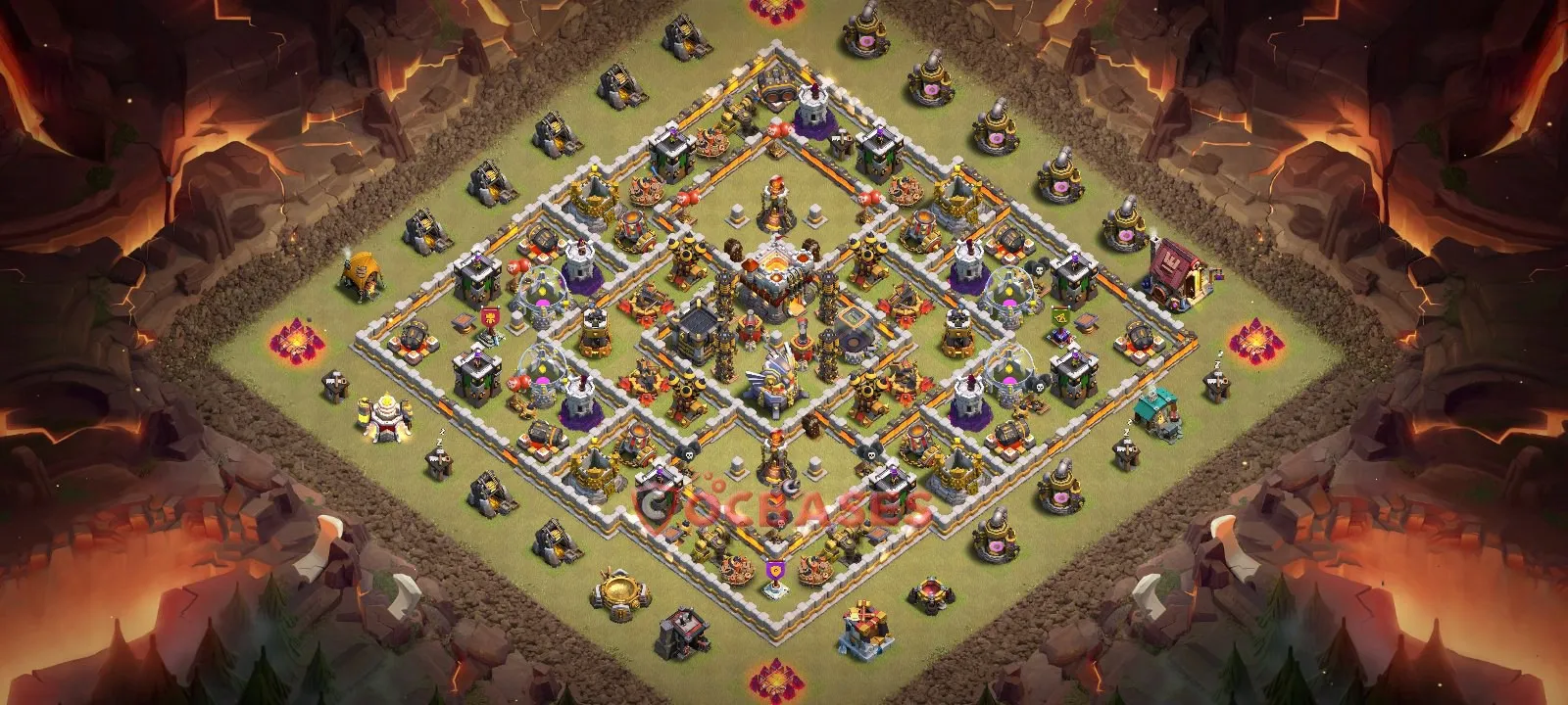 Anti-2 Star (War) Base TH11 with Link | Clash of Clans Bases | Layouts ID siig8