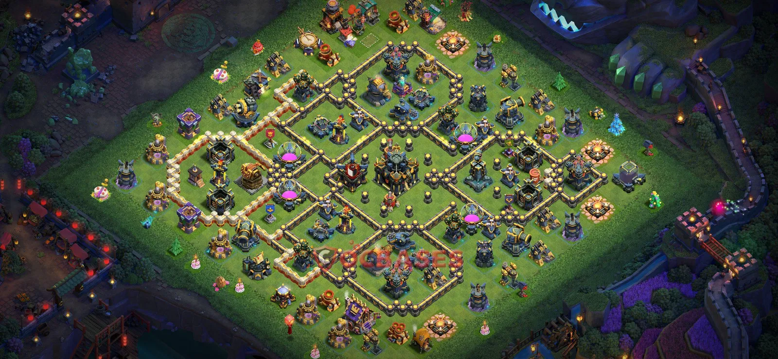 Anti-2 Star (War) Base TH17 with Link | Clash of Clans Bases | Layouts ID v6hjg