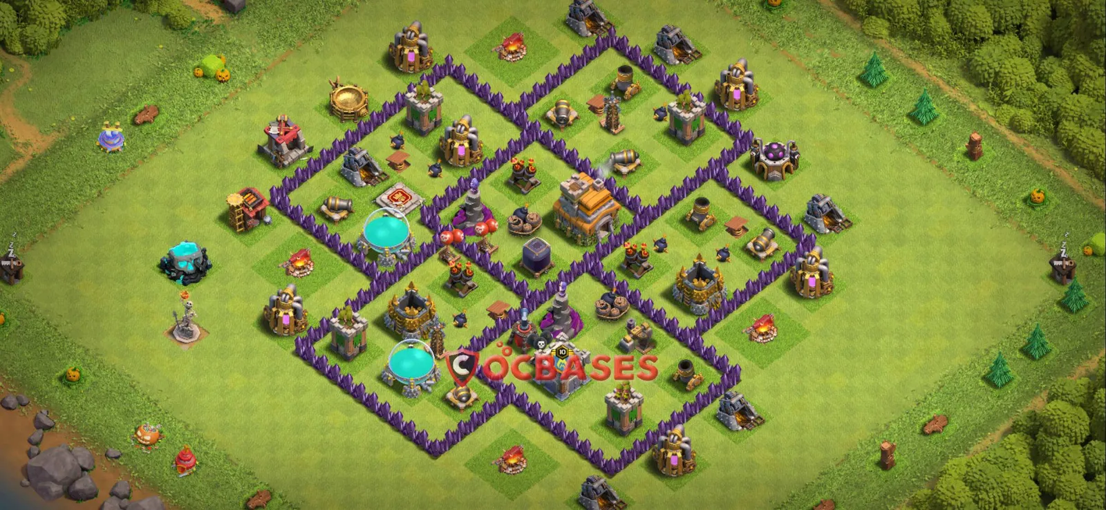 Anti-2 Star (War) Base TH7 with Link | Clash of Clans Bases | Layouts ID v6snl