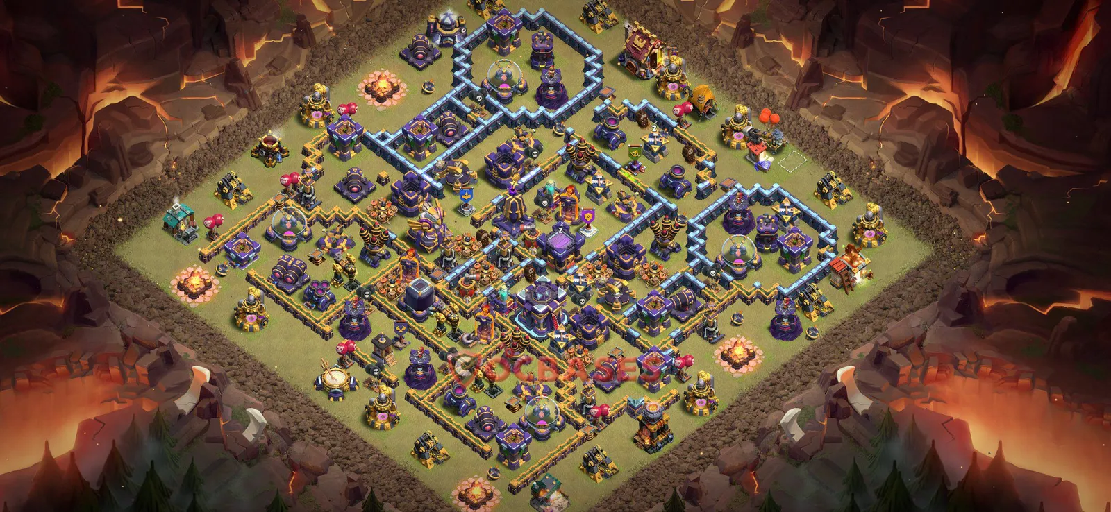Anti-2 Star (War) Base TH15 with Link | Clash of Clans Bases | Layouts ID vo8cu