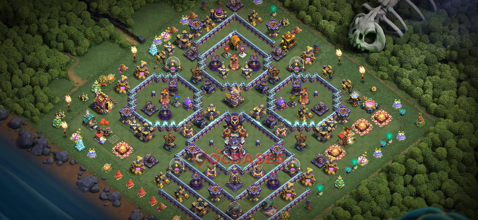 Anti-2 Star (War) Base TH15 with Link | Clash of Clans Bases | Layouts ID w1oxt