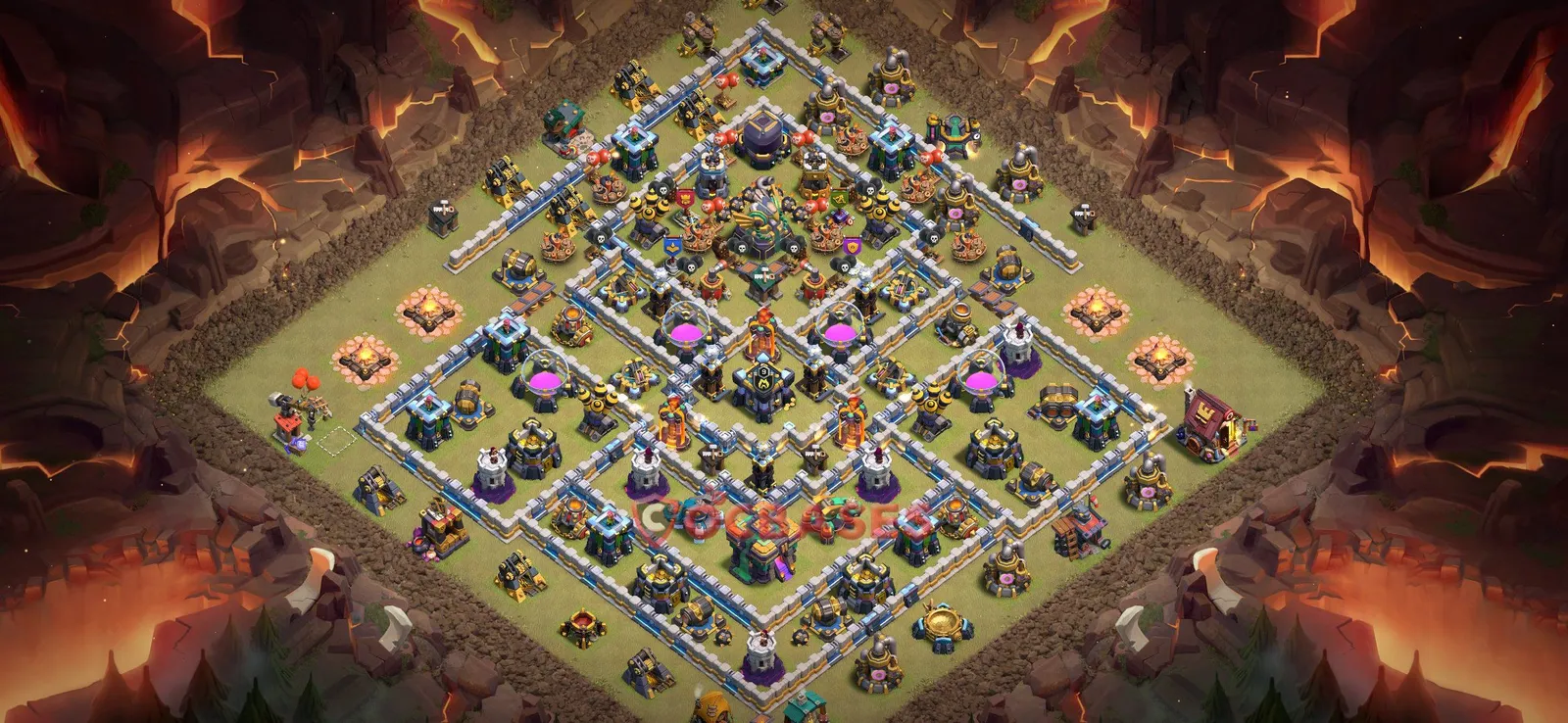 Anti-2 Star (War) Base TH14 with Link | Clash of Clans Bases | Layouts ID wudk1