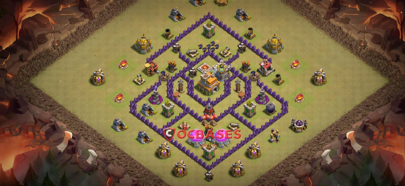 Anti-2 Star (War) Base TH7 with Link | Clash of Clans Bases | Layouts ID xwo0r