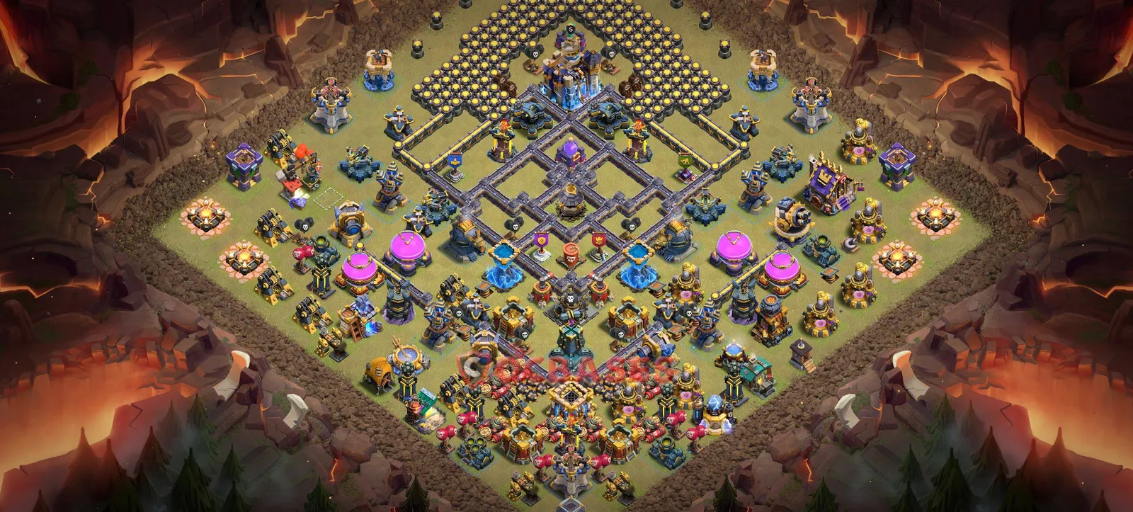 Anti-2 Star (War) Base TH18 with Link | Clash of Clans Bases | Layouts ID zhs2j