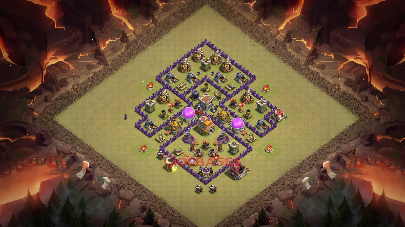 Anti-3 Star (War) Base TH7 with Link | Clash of Clans Bases | Layouts ID 12koe