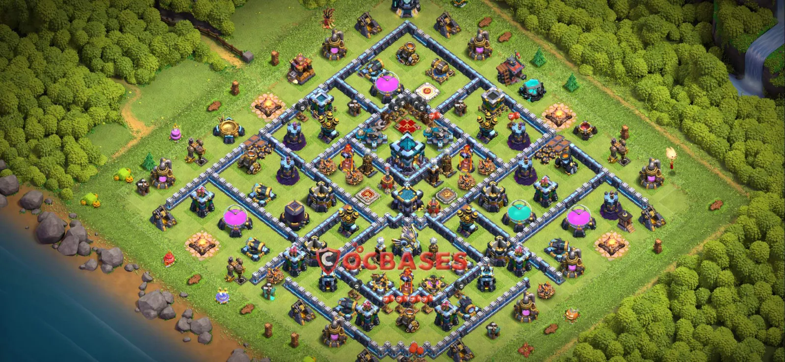 Anti-3 Star (War) Base TH13 with Link | Clash of Clans Bases | Layouts ID 194oq