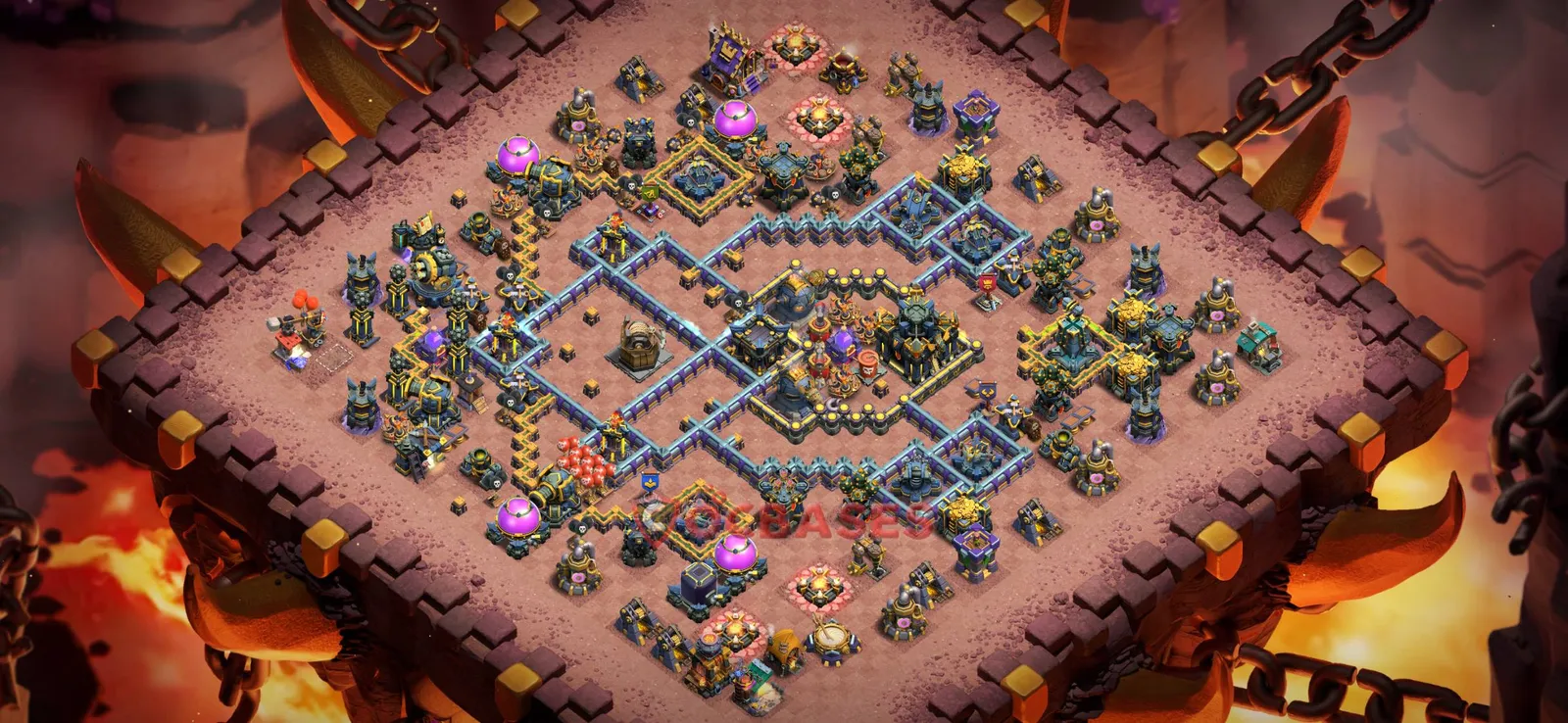 Anti-3 Star (War) Base TH17 with Link | Clash of Clans Bases | Layouts ID 1d5m4