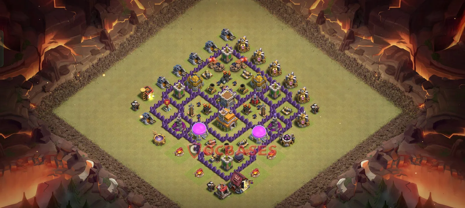 Anti-3 Star (War) Base TH7 with Link | Clash of Clans Bases | Layouts ID 1g74o