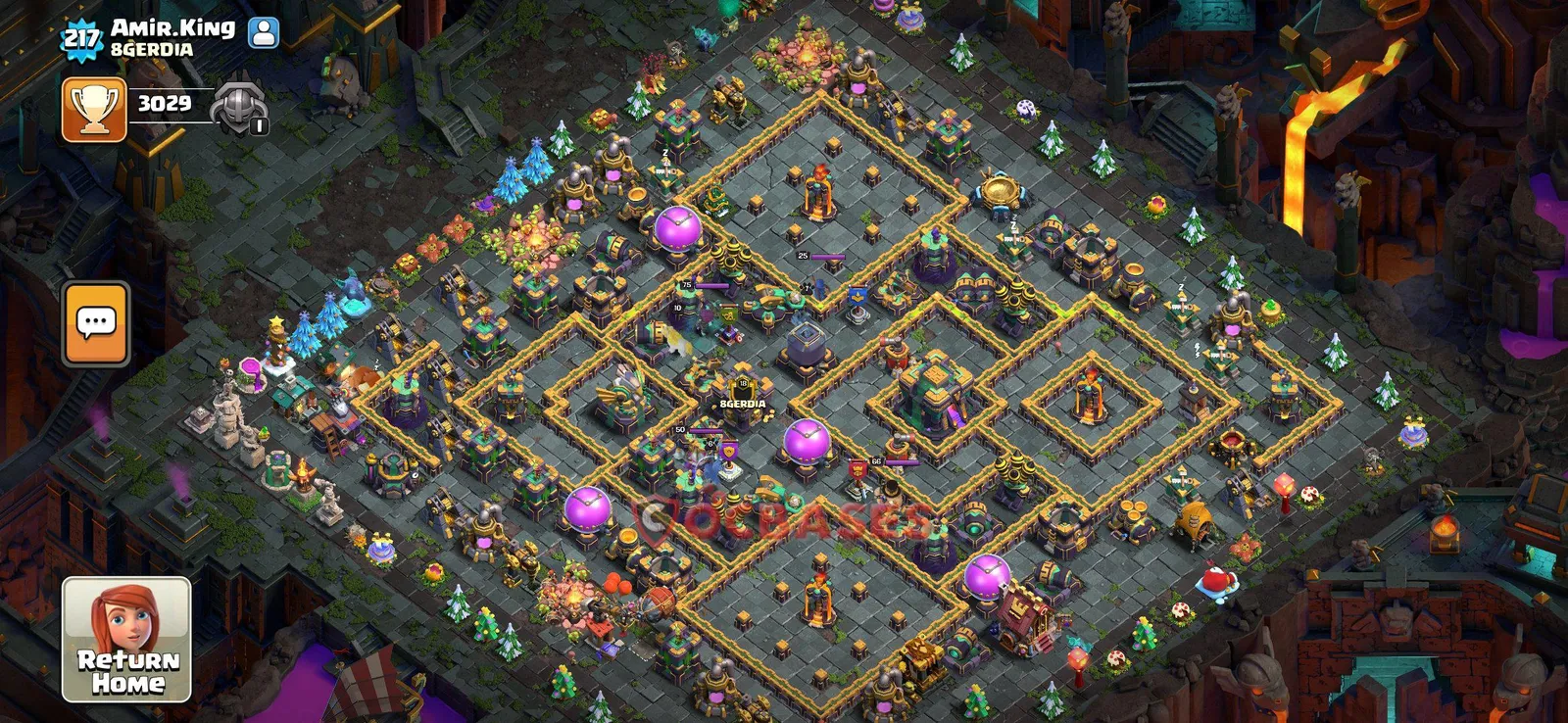 Anti-3 Star (War) Base TH14 with Link | Clash of Clans Bases | Layouts ID 1nj1b