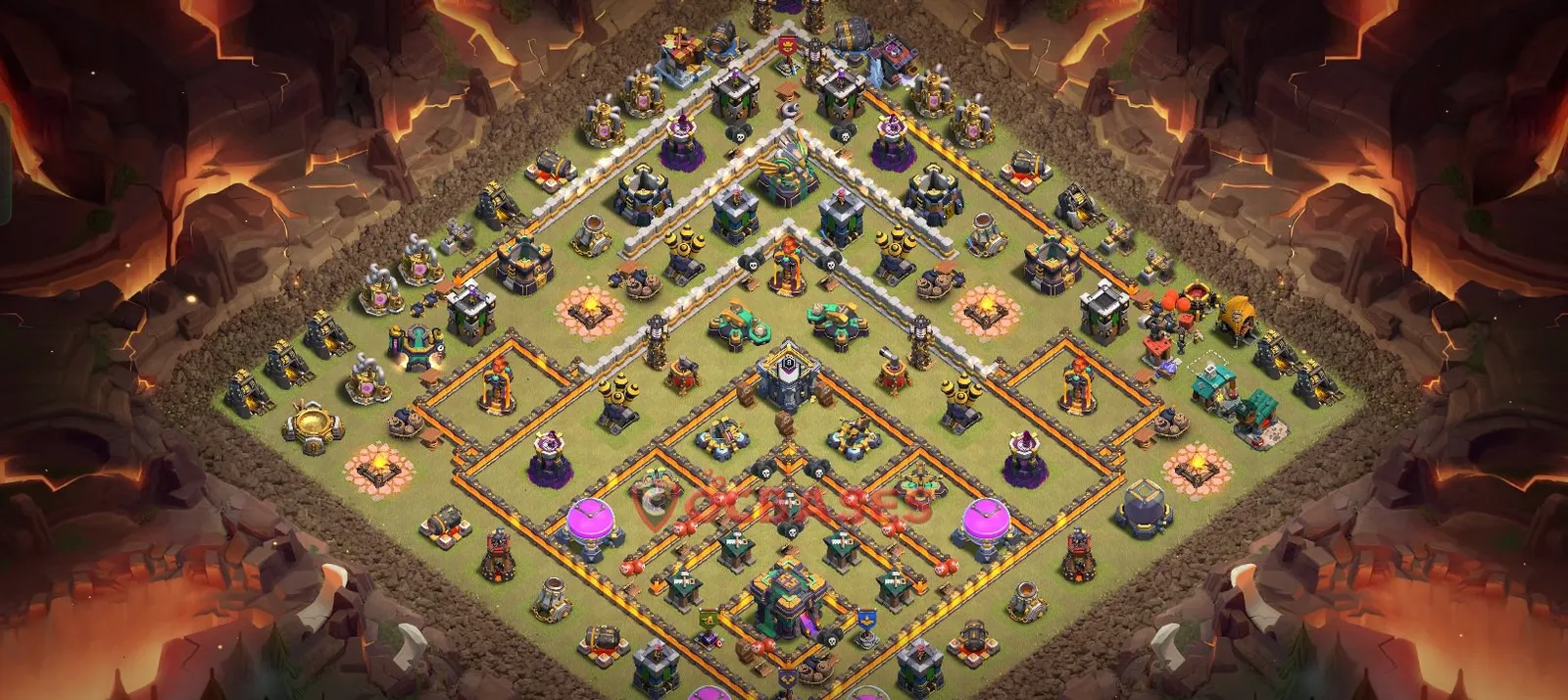 Anti-3 Star (War) Base TH14 with Link | Clash of Clans Bases | Layouts ID 2sedn