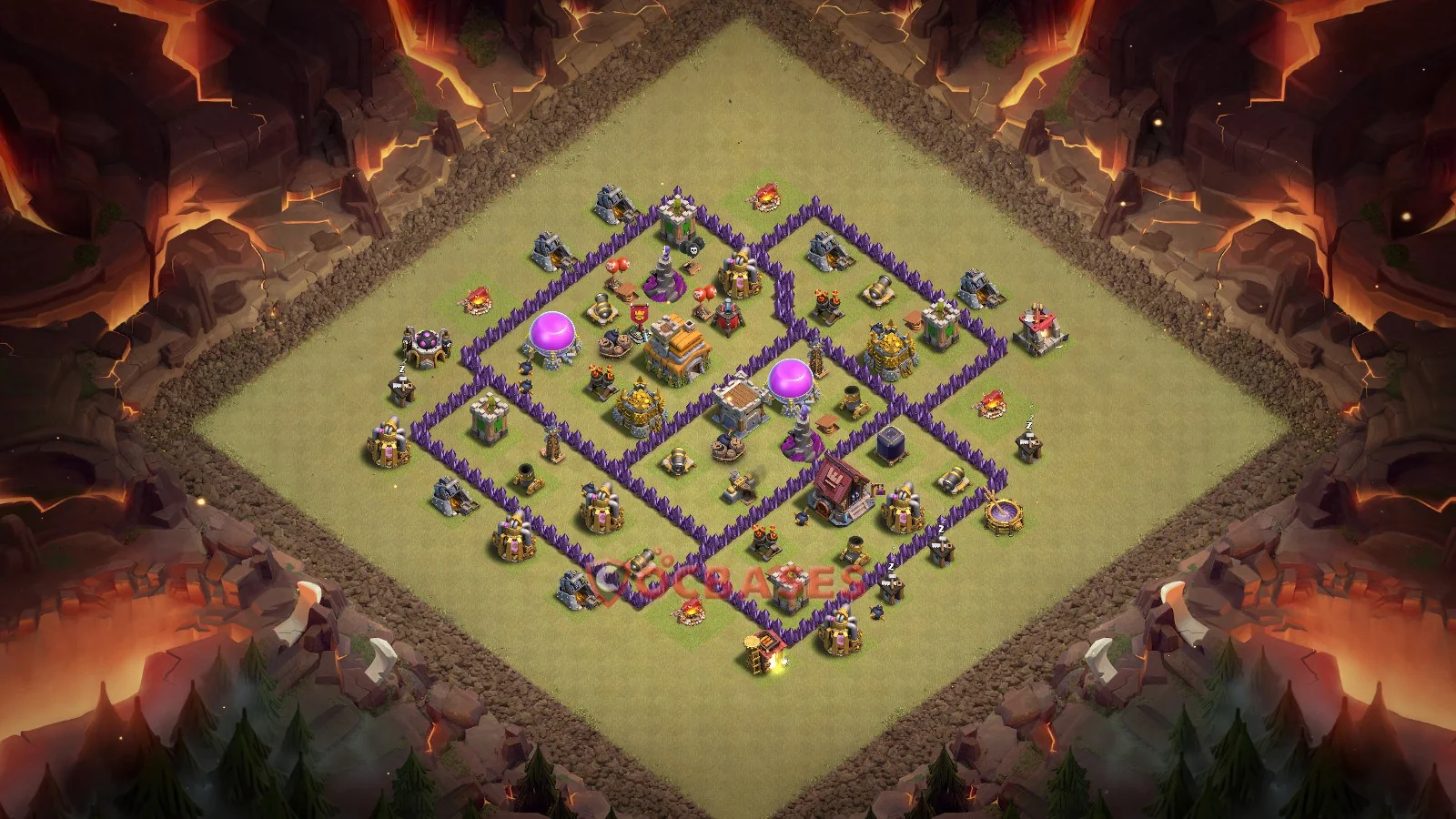 Anti-3 Star (War) Base TH7 with Link | Clash of Clans Bases | Layouts ID 3hh7r