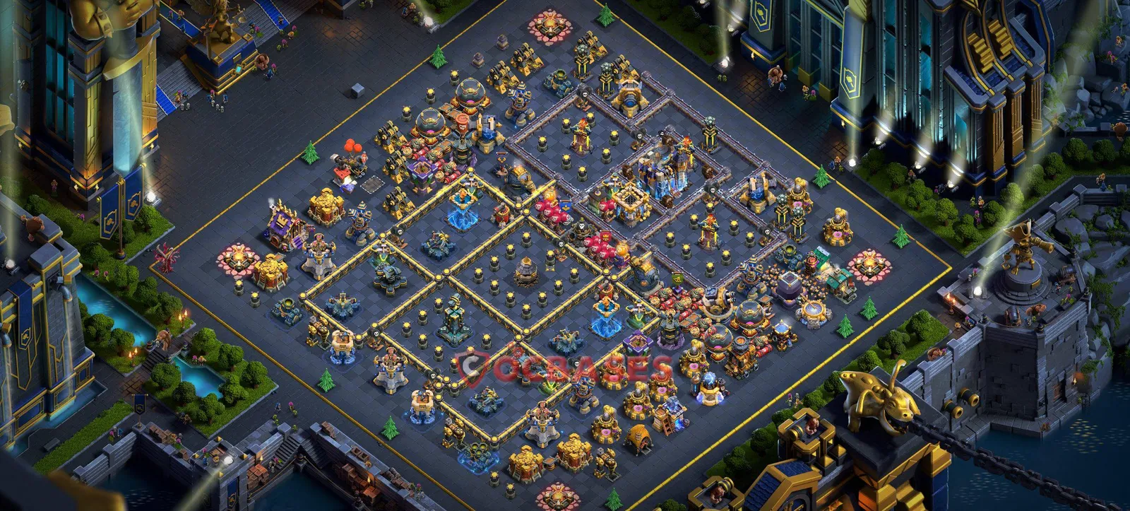 Anti-3 Star (War) Base TH18 with Link | Clash of Clans Bases | Layouts ID 4uc6e