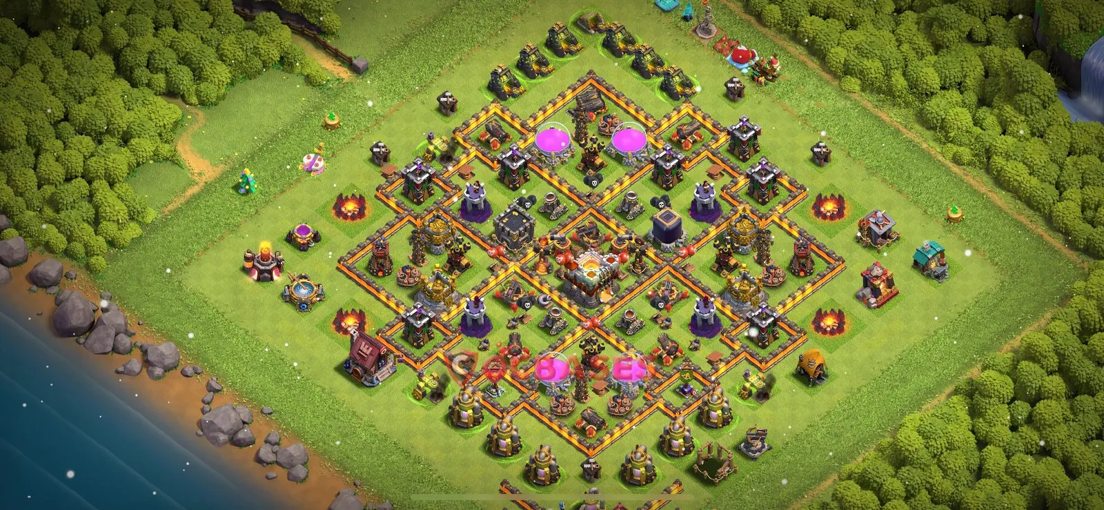 Anti-3 Star (War) Base TH10 with Link | Clash of Clans Bases | Layouts ID 5e0rs