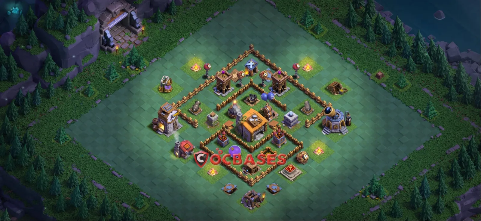 Anti-3 Star (War) Base BH6 with Link | Clash of Clans Bases | Layouts ID 5epgz
