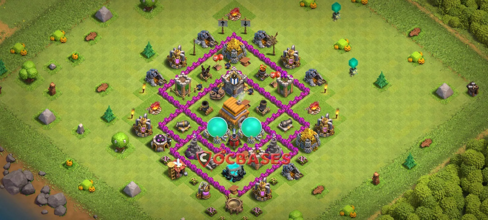 Anti-3 Star (War) Base TH6 with Link | Clash of Clans Bases | Layouts ID 5z5h5
